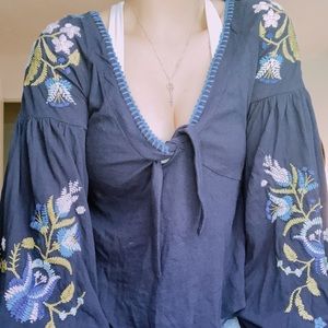 Free People Kara Embroidered Blouse (Orig. $98.00)